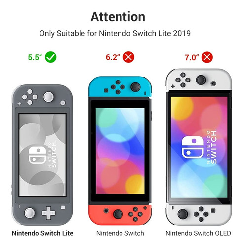 Dreamystore 3en1 el último traje de protección total, a prueba de agua, polvo y anticolisión, protector de pantalla integrado, la mejor sensación de la mano,Armour Funda Case Para Switch Lite Negro