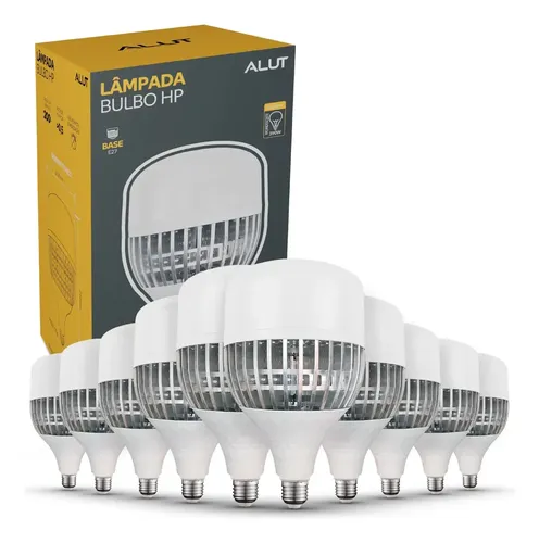 Kit 10 Lâmpadas LED Bulbo 80W Alta Potência Branco Frio 6500K Bivolt E27 - Super Bulbo Econômica 8000 Lúmens Ideal Galpão Fábrica Comércio - R$ 329,9