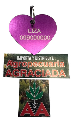 Chapitas Placas Identificadoras De Mascotas Corazon Grabadas