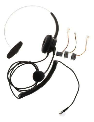 M 3x Call Center Rj9 Plug Audífonos Micrófono Cancelación De