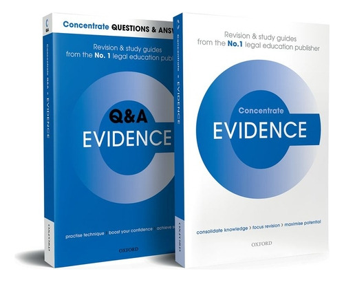 Evidence Revision Concentrate Pack: Law Revision And Study Guide, De Spencer, Maureen. Editorial Oxford Univ Pr, Tapa Blanda En Inglés