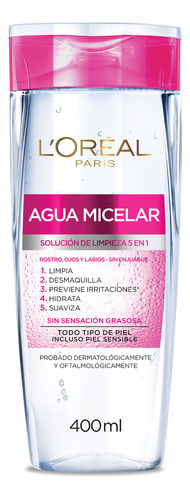 Agua Micelar L'oréal Paris Solución De Limpieza 400ml