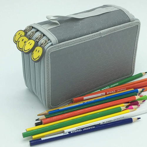 H Estojocaneta Bolsa Prática Grande Multi-camada Zíper Alça