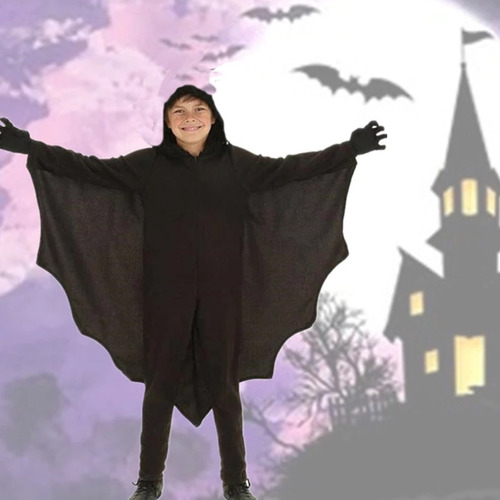 Disfraz De Halloween Para Niños, Murciélago Vampiro, Con Cap
