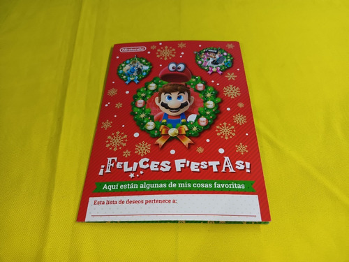 Tarjetas Navideñas Nintendo Mario Bros Felices Fiestas