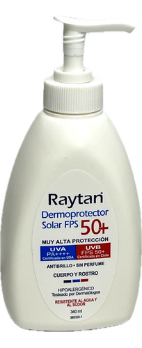 Protector Solar Raytan Fps 50+  Hipoalergénico 340 Ml