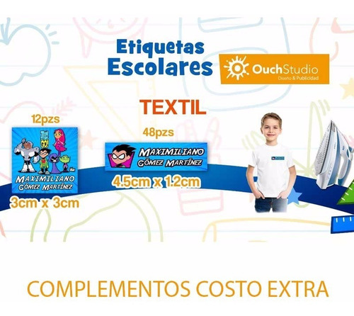 Imagen 5 de 7 de 97 Etiquetas Escolares Personalizadas Niñas