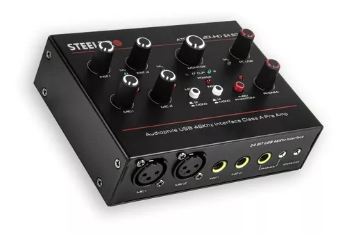 Interfaz De Audio Usb 24dsp Multi Efectos +48v Steelpro