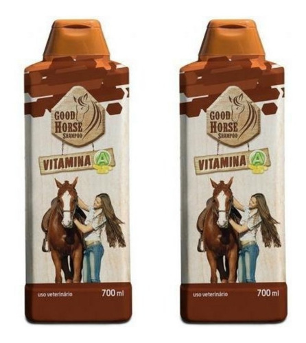 Kit Com 2 Shampoo Procanine Good Horse Com Vitamina A 700 Ml