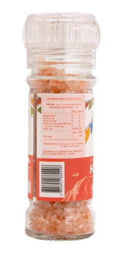 Imagen 4 de 6 de Molinillo Sal Rosada De Himalaya 110gr / 100% Natural Manare