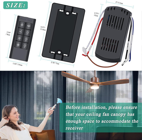 Kit De Control Remoto Universal De Ventilador De Techo Smart