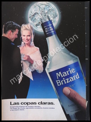 Cartel Publicitario Retro Vinos Marie Brizard 1980s /2