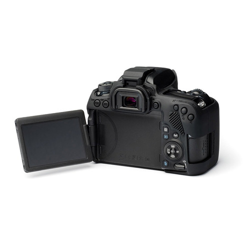 Carcasa Silicon Easycover Negro Canon 77d + Mica Lcd