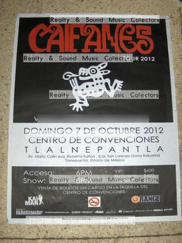 Caifanes Poster Tlane Tour 2012 De Coleccion