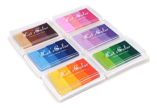 Craft Rainbow Finger Ink Pads, Juego De 6 Diy Multicolo...