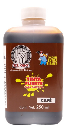 Tinta El Oso Fuerte Reparadora 250ml, Color Cafe