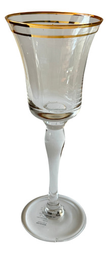 Juego De 4 Copas De Cristal Roma Vino Filo Dorado