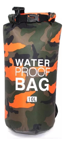 Saco Estanque Prova Agua 10 Litros Mochila Impermeável Bag Cor Laranja