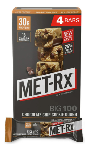 Barras Met-rx  Protein Big 100 Chocolate Chip Cookie Dough