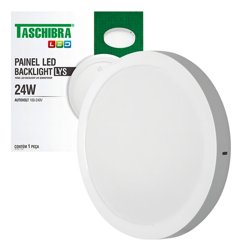 Painel Led 24w Sobrepor Red. 29cm Luz Neutra + Driver 110v/220v