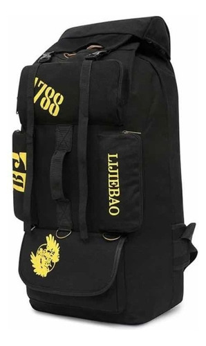 Mochila Trekking Bolso De Viaje De 90 A 100 Litros Negro Negro