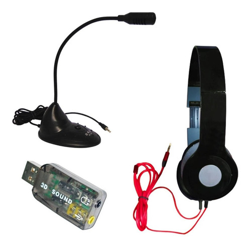 Audifonos Microfono Adaptador Usb Audio Para Pc Clases 