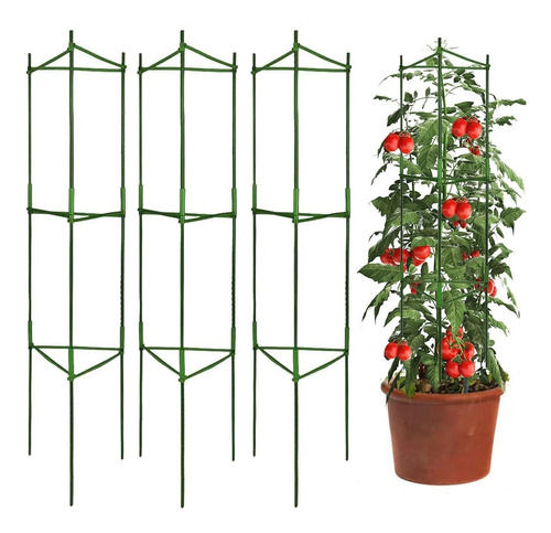 3 Juegos Jaulas De Tomate Estacas Tomate Para Plantas Jardín