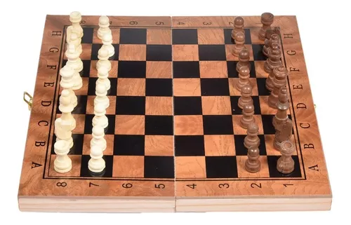 Jogo de Xadrez, Damas e Gamão 3 em 1 - Jogo de Tabuleiro Três Em
