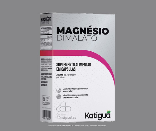 Kit 4 Suplemento Magnésio Dimalato 550mg 60cps - Katigua Sem Sabor