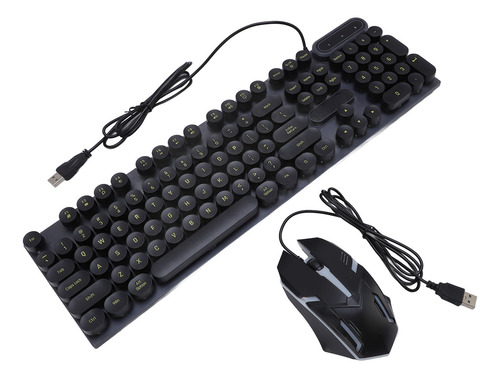 Combo De Teclado Y Ratón Con Cable Retroiluminado Y Máquina