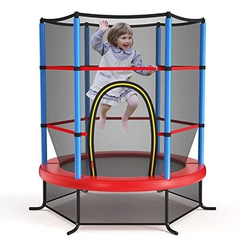 Mini Trampolín Infantil De 55'' Con Red De Seguridad