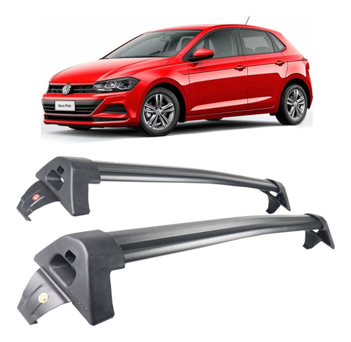 Rack De Teto Vw  Novo Polo 2018 2019 2020 2021 Preto 