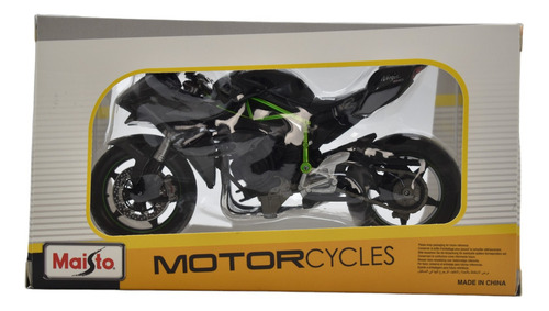 Kawasaki Ninja H2 R Motocicleta Sin Base Escala 1:12 Maisto Color Negro