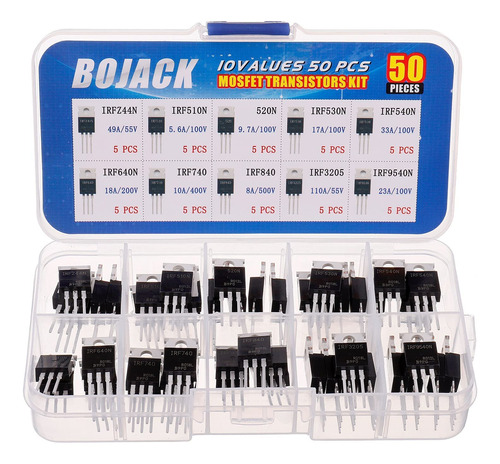 Bojack 10 Values 50 Pcs Irfz44n Irf510n Irf530n Irf540n Irf6