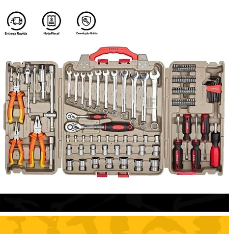 Imagem 2 de 4 de Kit Ferramentas Com 110 Peças Profissional + Brinde