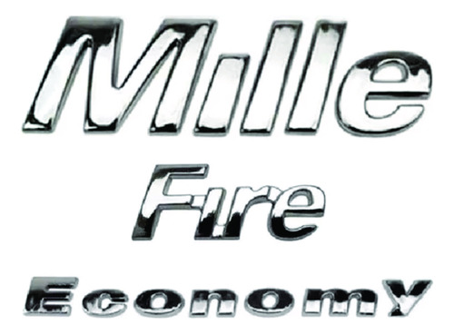 Kit Emblema Mille + Fire+ Economy 3  Peças