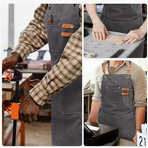 Delantal De Chef Nlus Para Hombre, Delantal De Lona De Algod