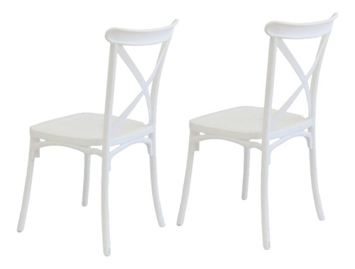 Silla de comedor Garden Life Katrina, estructura color blanco, 2 unidades