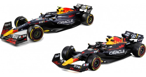 Pacote 2 carros Red Bull Racing Rb20 Max e Checo 2024 1:43 em azul escuro