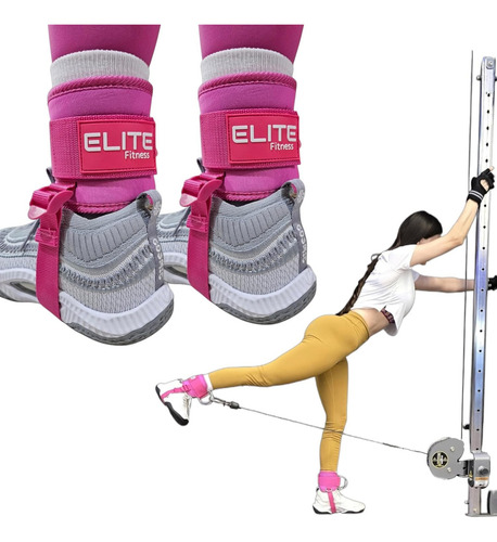 Grilletes Rosas Con Talonera Para Gimnasio, Femoral Gluteo
