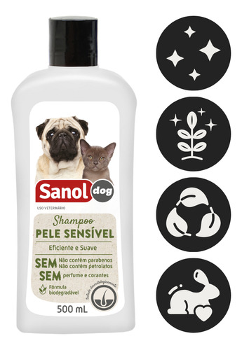 Shampoo Pele Sensível 500 Ml Sanol Dog