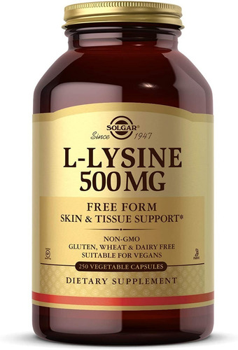 L-lisina 500 Mg Solgar 250 Capsulas