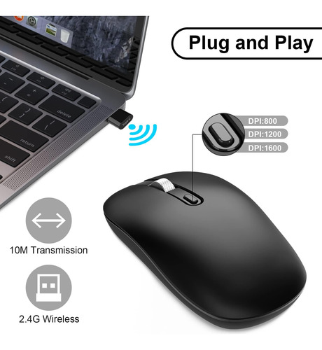 Cimetech Ratón Inalámbrico Tipo C, Ratón Usb C 2.4g Ratones