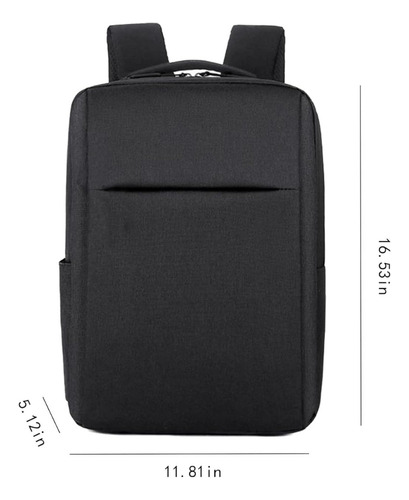 Mochila Para Notebook Urbana Con Puerto Ubs Oficina Trabajo Negro Liso