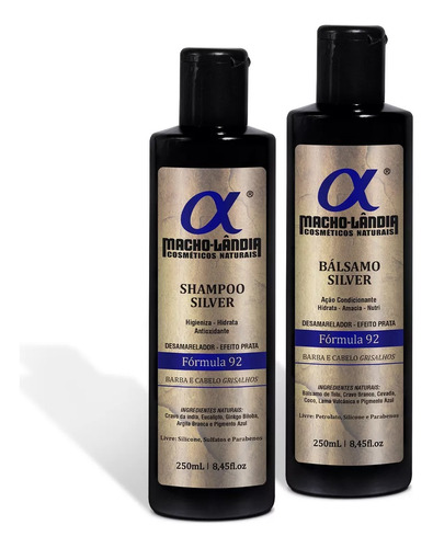 Kit Grisalho Shampoo+condicionador, Macholândia-250ml