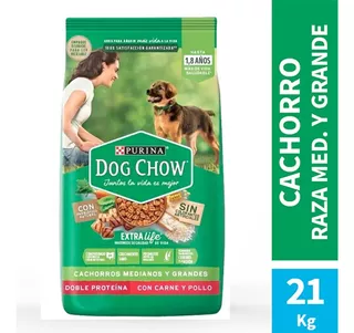 Dog Chow Perro Cachorro Sin Colorante De Carne Y Pollo 21kg