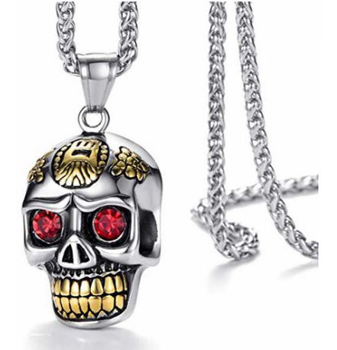 Collar Calavera Hombre Mujer Cadena Dije Acero Inoxidable