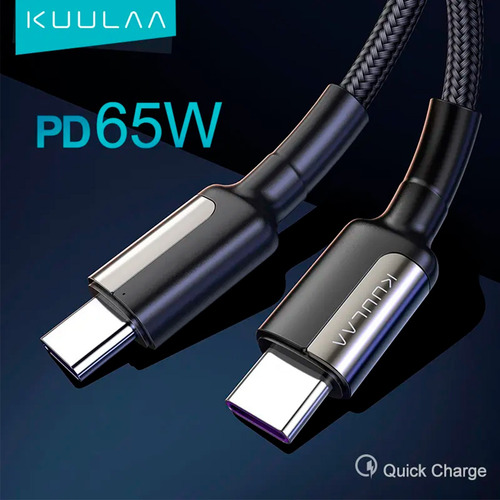 Cable Tipo C A Usb-c Carga Rápida 65w Largo 2 Metros Kuulaa.
