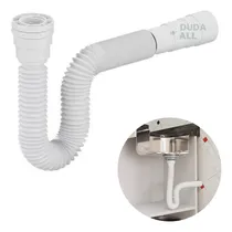 Comprar Sifão Multiuso Flexível Para Pias, Tanques E Outros Cor Branco Sifão Sanfonado Ajustável Tubo Multiuso Universal 70cm Dudall Cor Branco