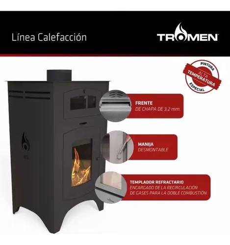 Salamandra Tromen Austral 15000 Horno Kit Enlozado Techo 6*